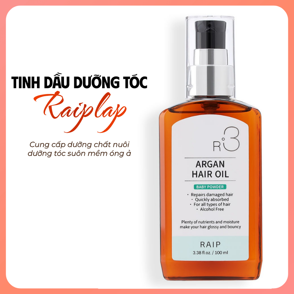 Tinh dầu dưỡng tóc RAIPLAP R3 Argan Hàn Quốc hương Baby Powder dễ thương dưỡng mềm mượt tức thì | BigBuy360 - bigbuy360.vn
