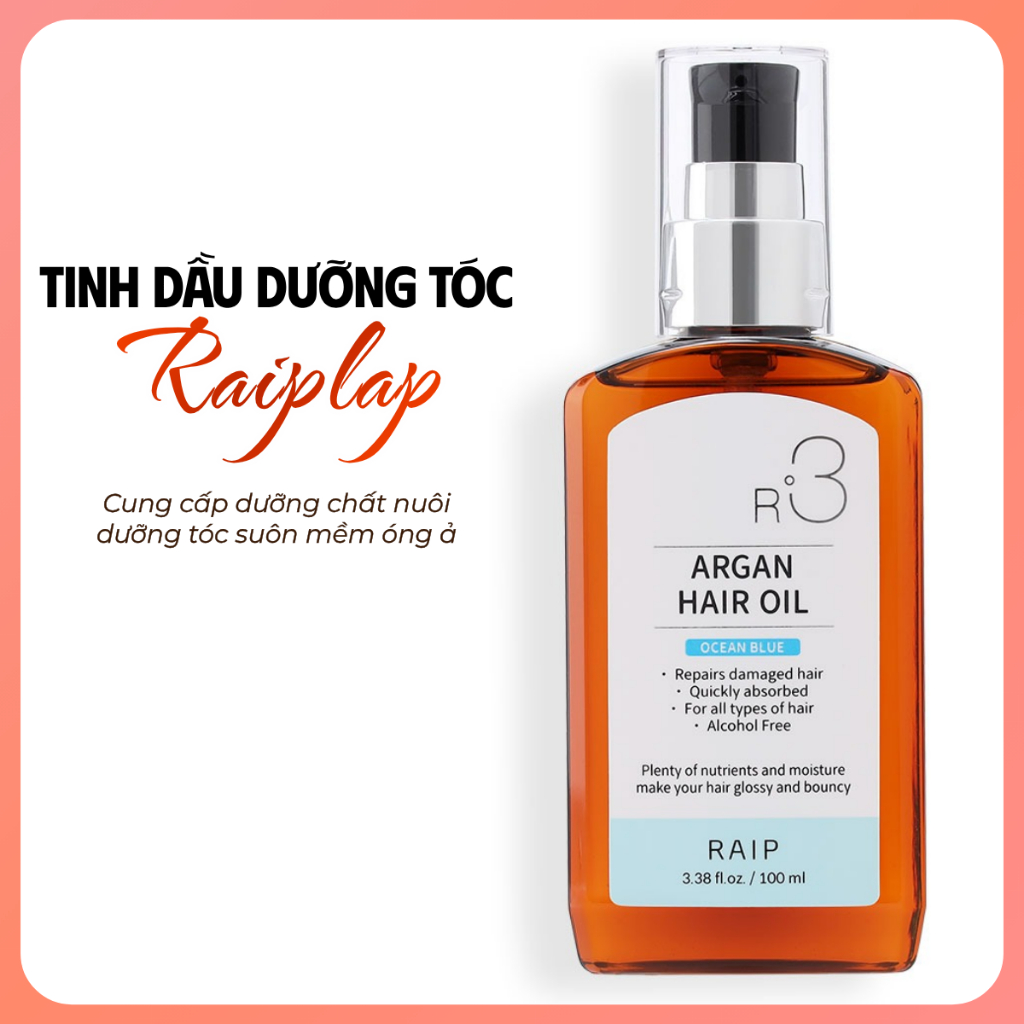 Tinh dầu dưỡng tóc RAIPLAP R3 Argan Hàn Quốc hương Ocean Blue tươi mát dưỡng tóc mềm mượt | BigBuy360 - bigbuy360.vn
