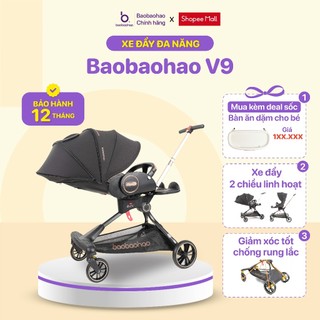 [Tặng Bàn Ăn Dặm] Xe Đẩy Ngồi Cho Bé Baobaohao V9 Xe đẩy Cho Bé Sơ Sinh Hai Chiều, Giảm Xóc Chống Rung Lắc