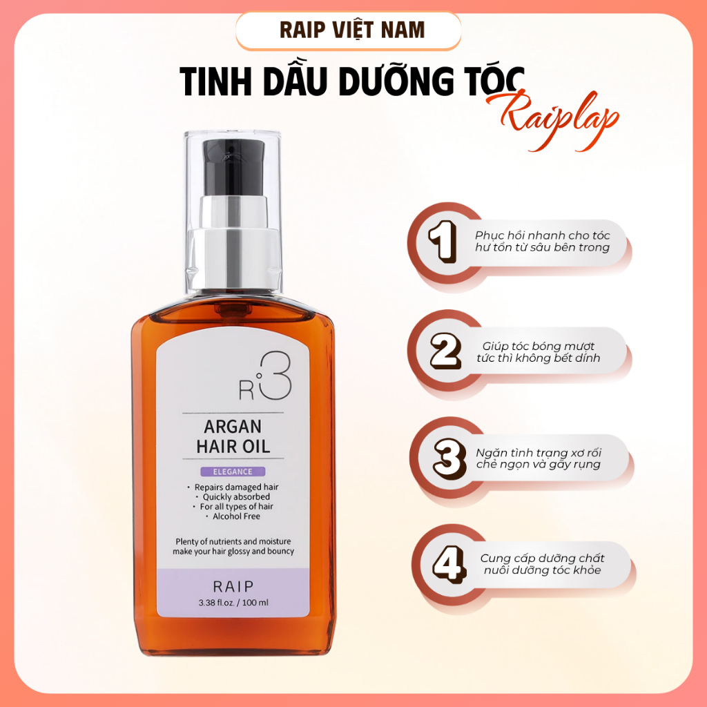 Tinh dầu dưỡng tóc RAIP LAB R3 Argan hương Elegance Hàn Quốc  100ml | BigBuy360 - bigbuy360.vn