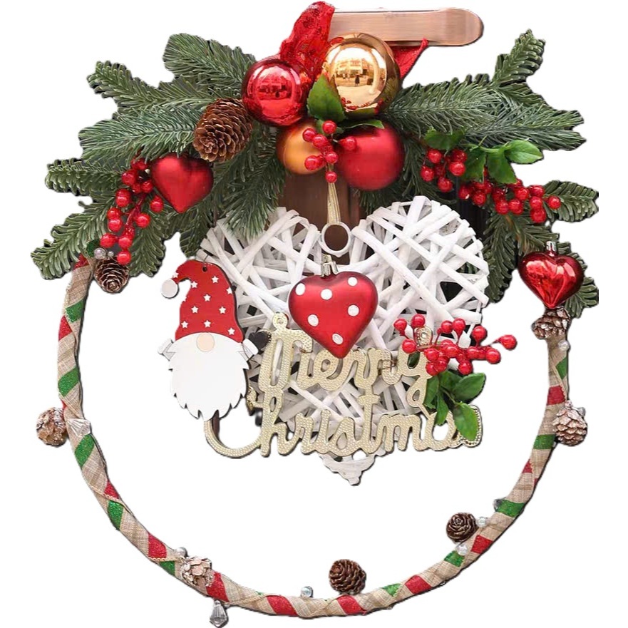 [Tặng Đèn] Vòng Hoa Noel Mã TN644 Vòng Nguyệt Quế Treo Trang Trí Noel Giáng Sinh Handmade TN644