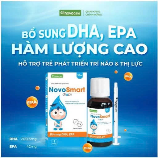 DHA cho bé Novocare Novosmart DHA nhỏ giọt, không tanh, hỗ trợ phát triển trí não