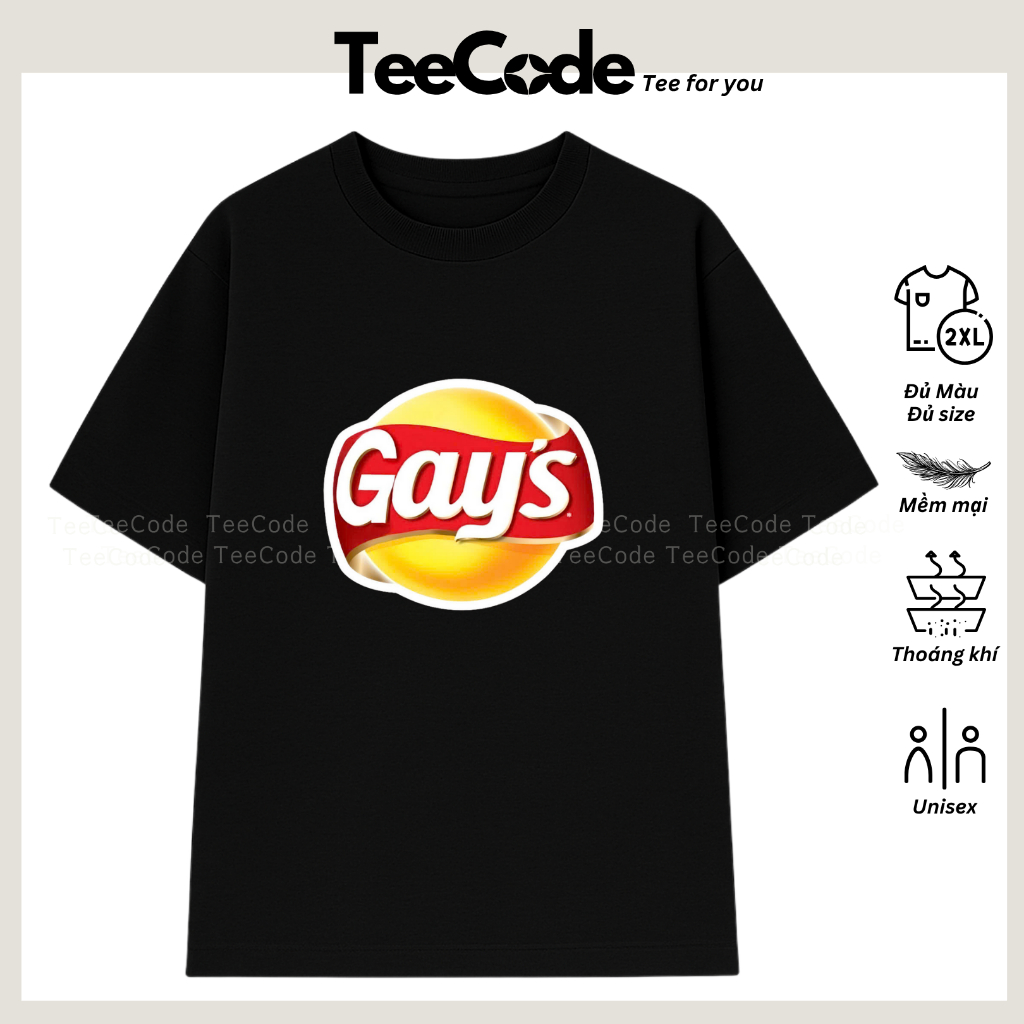 Áo Thun In Chữ GAY'S Hài Hước Nam Nữ Unisex Cổ Tròn In Slogan Hot Trend Local Brand TeeCode