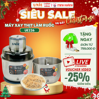  Máy xay thịt Unie UE226 - 2 Cối inox 2,5L Bóc tỏi Làm ruốc 4 lưỡi dao sắc bén Đa năng tiện lợi 