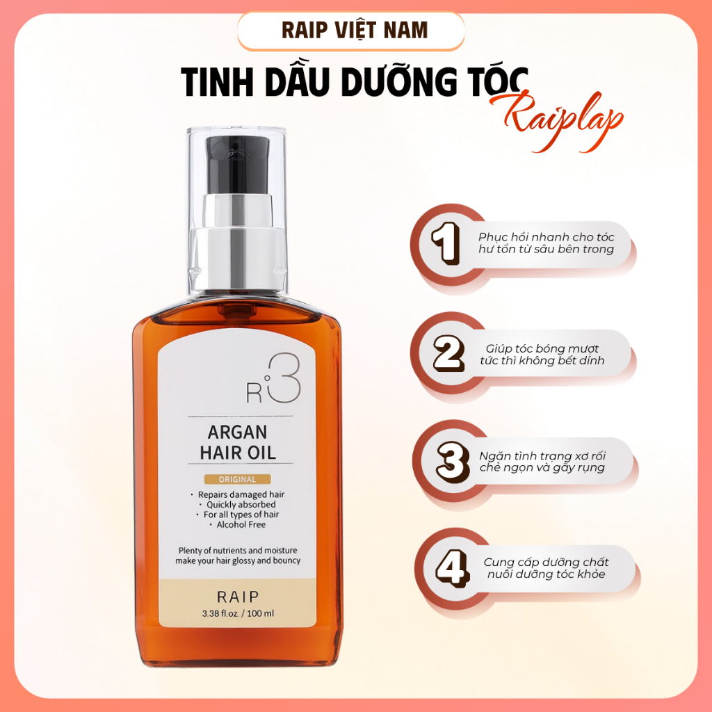 Tinh dầu dưỡng tóc RAIPLAB R3 Argan Hàn Quốc hương Original truyền thống phục hồi tái sinh mái tóc 100ml | BigBuy360 - bigbuy360.vn