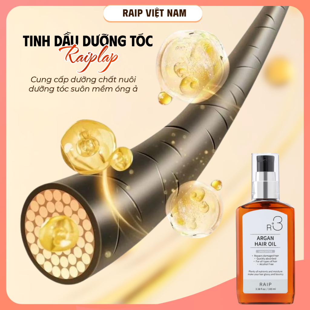 Tinh dầu dưỡng tóc RAIPLAP R3 Argan Unscented không mùi chăm sóc và phục hồi mái tóc hư tổn | BigBuy360 - bigbuy360.vn