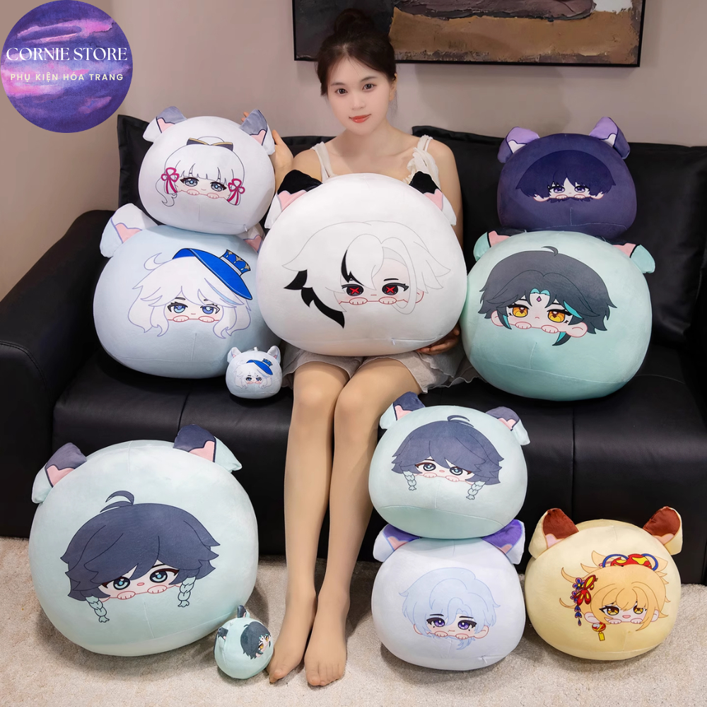 Gấu bông Genshin Impact plushie mochi mềm mại cute game anime gấu bông genshin tai mèo bánh bao siêu