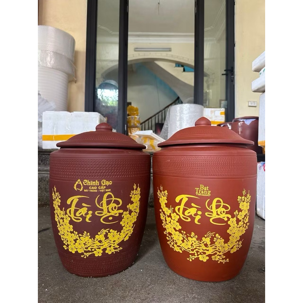 Chum Gạo, Chĩnh gạo tài lộc Bát Tràng, Hũ Phong Thuỷ, Hũ Gạo Tài Lộc, Chĩnh gạo gốm sứ cao cấp