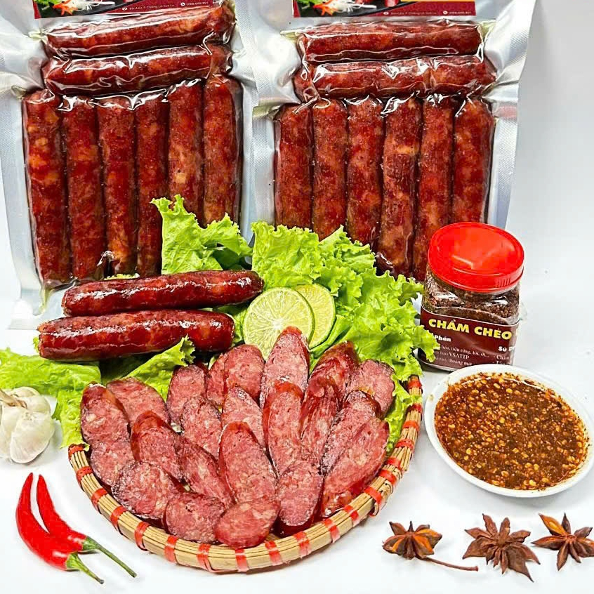 Lạp xưởng gác bếp Gác Bếp, 100% Đảm Bảo vệ sinh ATTP, kèm sốt chẩm chéo