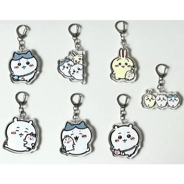 Móc khoá acrylic Chiikawa, móc khoá hai mặt Chiikawa, gồm các nhân vật Hachiware, Usagi, Momonga – q