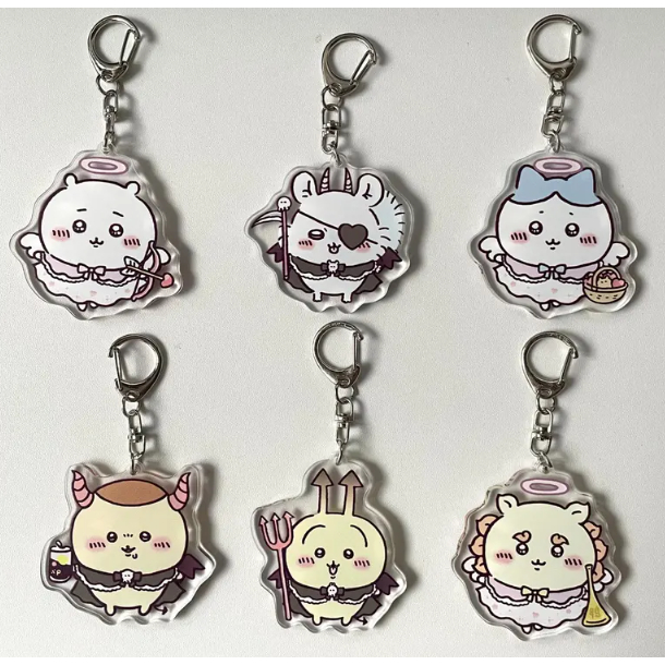 Móc khoá acrylic Chiikawa, móc khoá hai mặt Chiikawa, gồm các nhân vật Hachiware, Usagi, Momonga – m