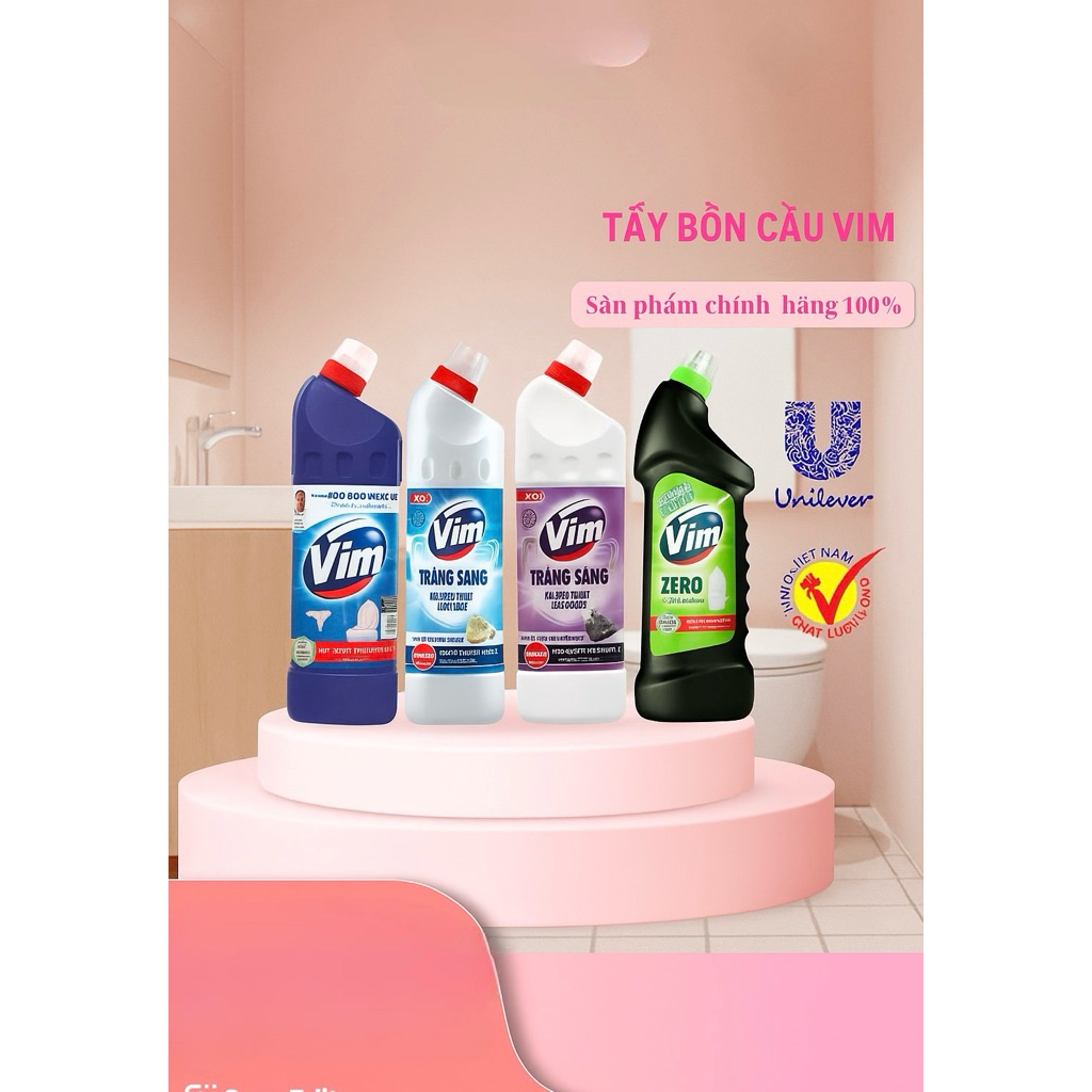 [ Chính Hãng Siêu Rẻ] Vim Tẩy Bồn Cầu 880ML/ Tẩy Rửa Nhà Vệ Sinh/Toilet/ Vim Trắng Sáng Oải Hương/ V