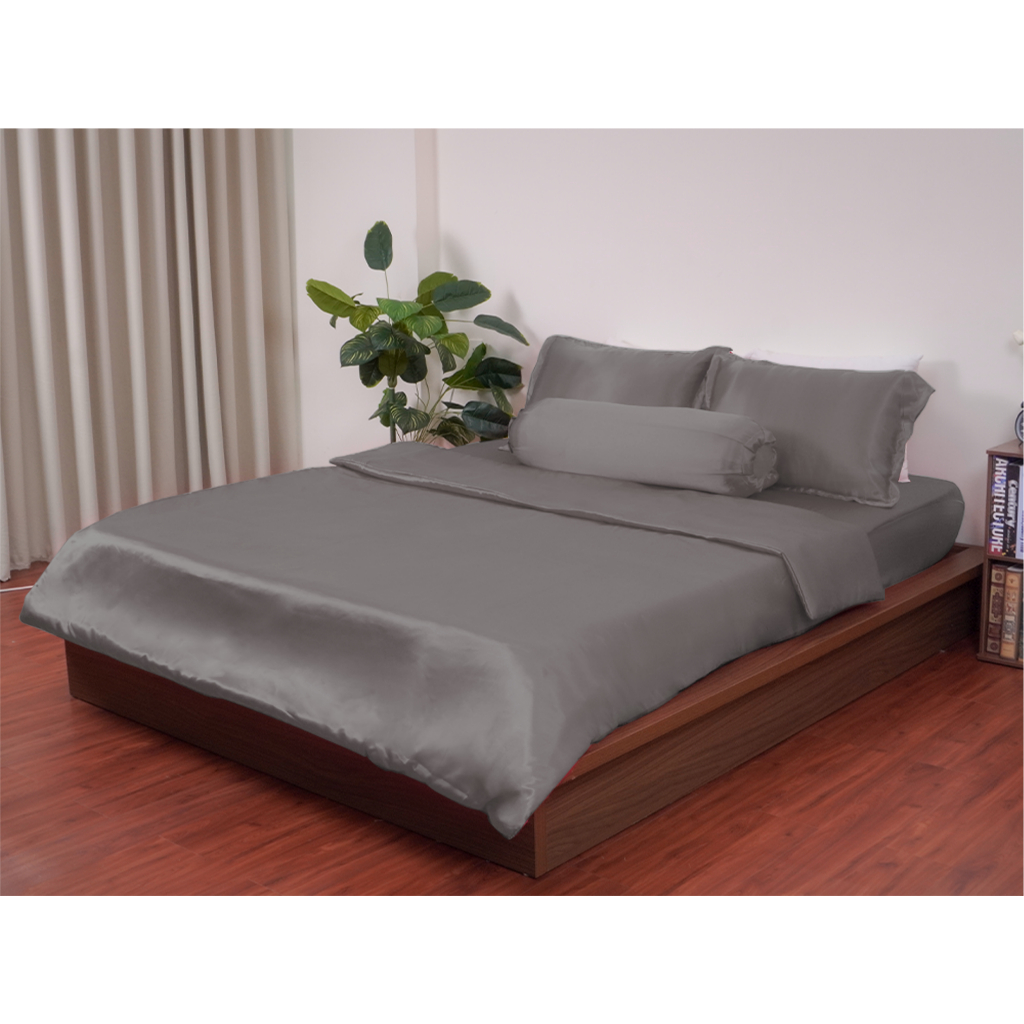 Bộ Chăn Ga Gối Lụa Phi Bóng Lala's Bedding size 1m6 và 1m8 Không Xù Lông Mềm mịn chăn chần bông sẵn | BigBuy360 - bigbuy360.vn