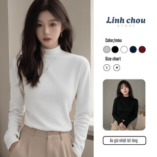[ MÃ GIẢM 10K] Áo Thun GIỮ NHIỆT Nữ Tay Dài Cao Cổ 3cm Cao Cấp Co Giãn 4 Chều LÓT NỈ Chuẩn Hàng QC Loại 1