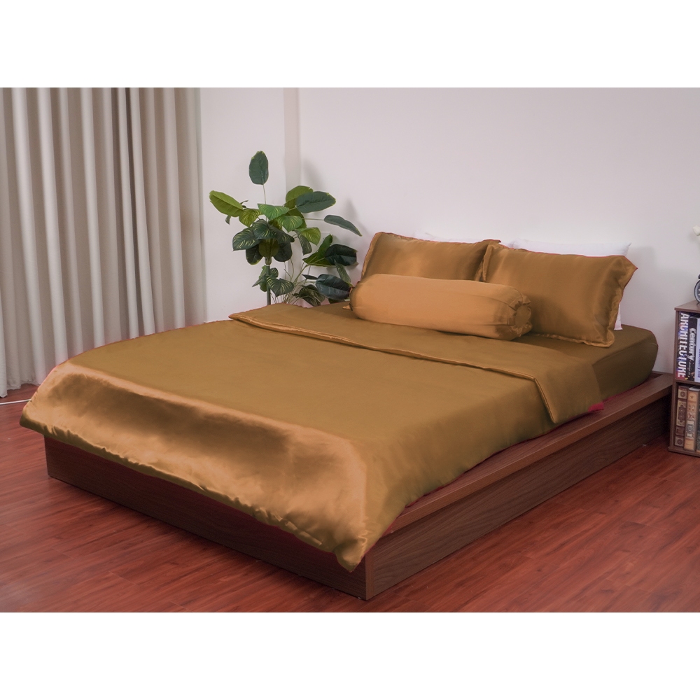 Bộ Chăn Ga Gối Lụa Phi Bóng Lala's Bedding size 1m6 và 1m8 Không Xù Lông Mềm mịn chăn chần bông sẵn | BigBuy360 - bigbuy360.vn
