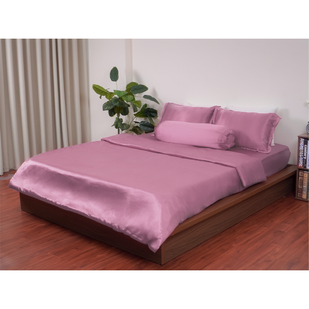 Bộ Chăn Ga Gối Lụa Phi Bóng Lala's Bedding size 1m6 và 1m8 Không Xù Lông Mềm mịn chăn chần bông sẵn | BigBuy360 - bigbuy360.vn