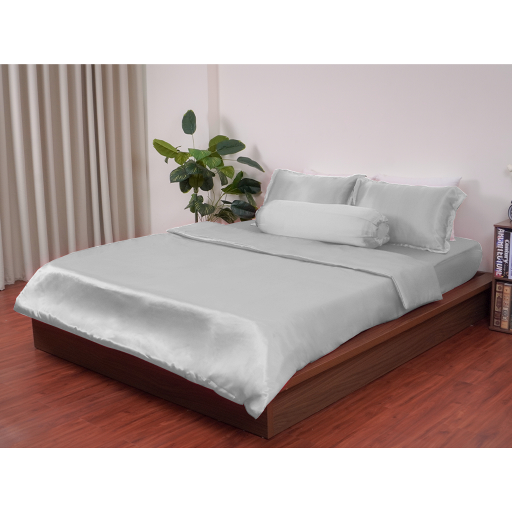 Bộ Chăn Ga Gối Lụa Phi Bóng Lala's Bedding size 1m6 và 1m8 Không Xù Lông Mềm mịn chăn chần bông sẵn | BigBuy360 - bigbuy360.vn