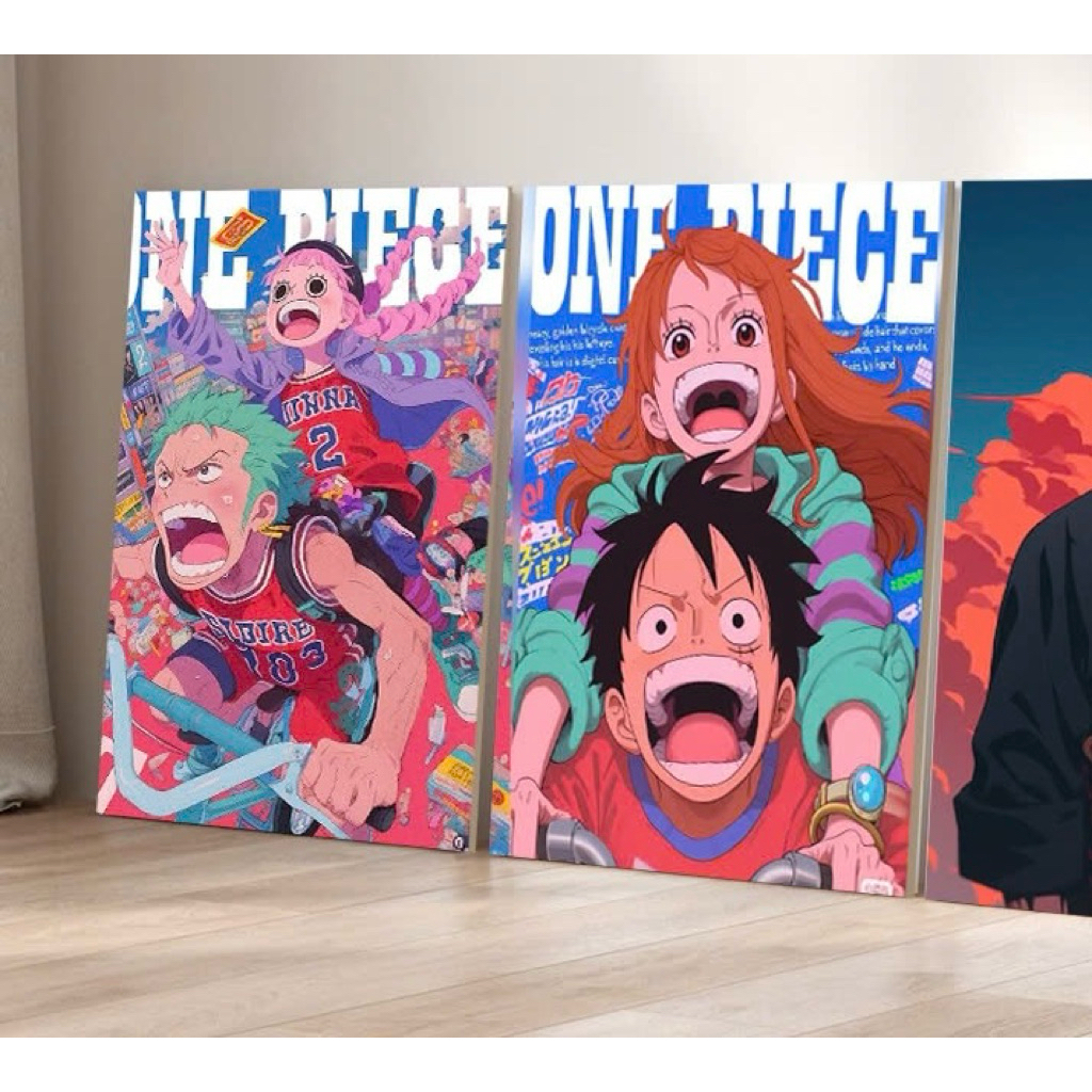 Combo 2 Poster One Piece Cute - In Decal cán Ivory cao cấp (A4)