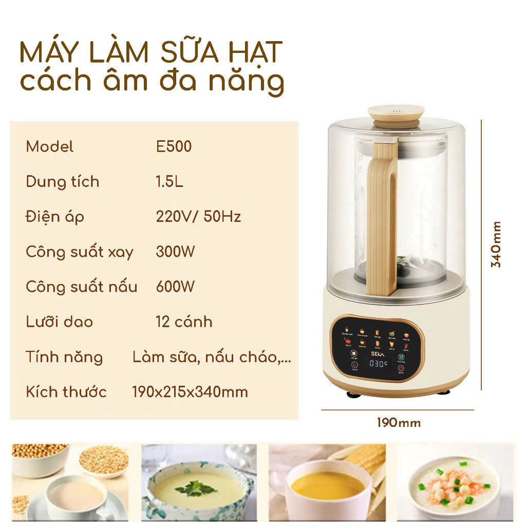 Máy làm sữa hạt Seka-SK-E500 chống ồn