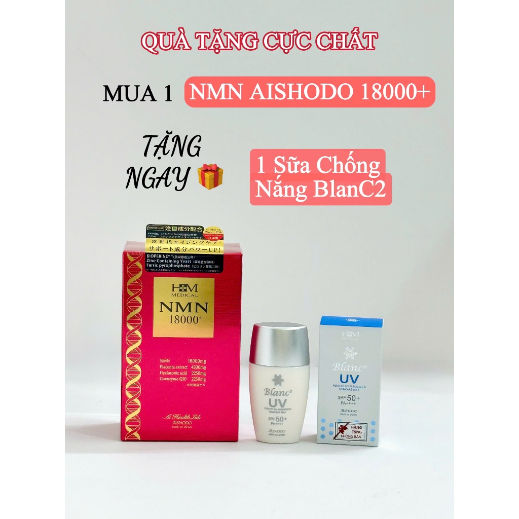 Viên Uống NMN 18000 Aishodo Hộp 90 Viên