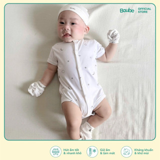 Bodychip, bộ liền tam giác cúc thẳng nhiều màu sắc cho bé sơ sinh, bé trai, bé gái Boube, vải Cotton