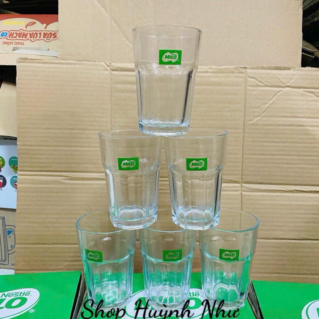 [CHÍNH HÃNG]Set 6cái LY THUỶ TINH - Hkm từ milo/Bia Sài gòn 375ml...