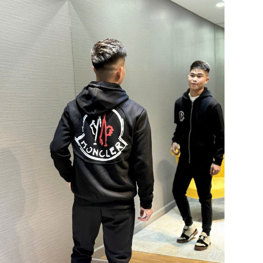 [Xả Hàng] Bộ Thu Đông Mon CLe Vá Thể Thao Nam Chất Poly Co Giãn Bộ Nỉ Thể Thao Nam Chất Poly 2 da mềm mịn