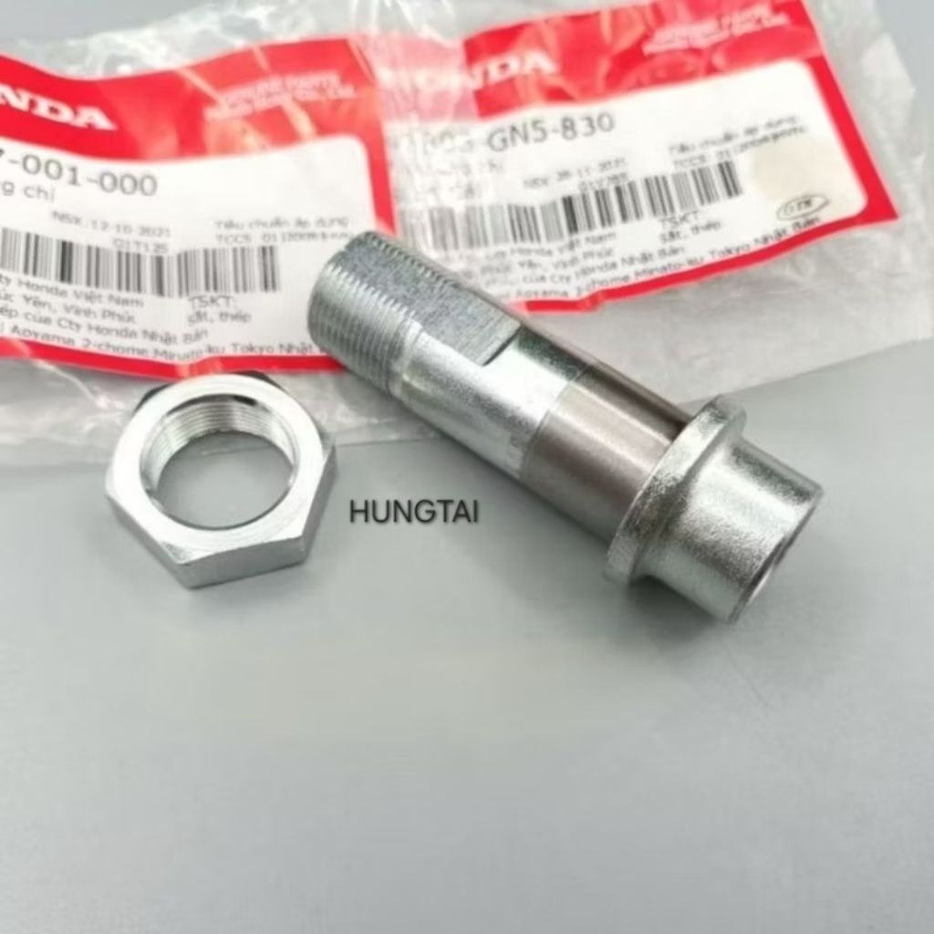 Ốc trục, ống chỉ bắt cùi dĩa, nhông tải DREAM, WAVE... zin 42303-GN5-830, 90307-001-000