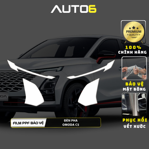 OMODA C5: Film PPF CAO CẤP dán đèn pha, trong suốt, chống xước và che mờ vết xước cũ - AUTO6
