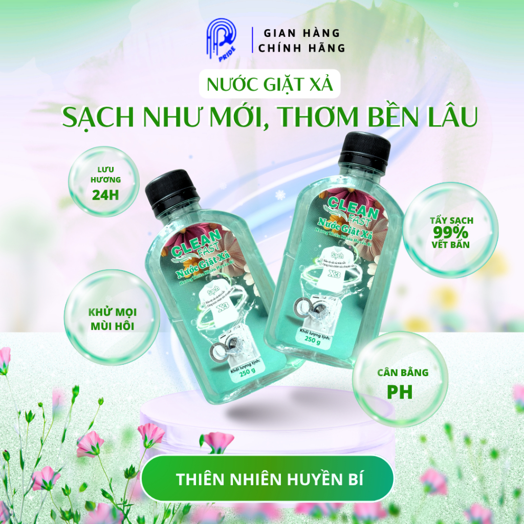 Clean Fast - Nước Giặt Xả Hương Thiên Nhiên Huyền Bí 250g Bỏ Túi Du Lịch