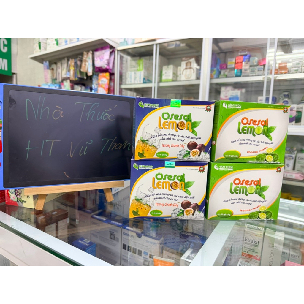 Bột điện giải Oresol bù nước khi ốm sốt, chơi thể thao,giải khát - Oresol Lemon Tâm Phúc Hộp 25 gói 