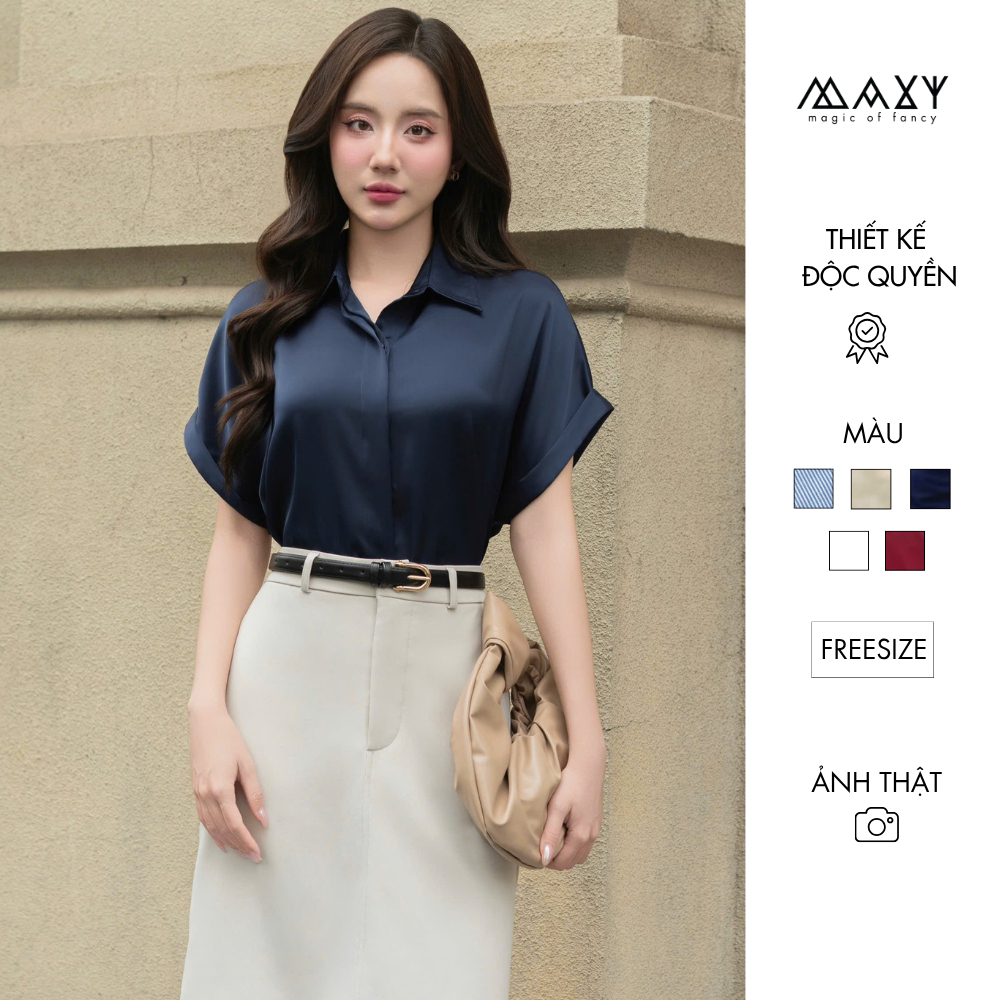 Áo sơ mi ngắn tay cánh dơi chất lụa Sleeve Shirt Maxy Workshop
