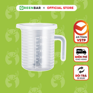 Ca đong định lượng GREENBAR dung tích 250ml có nắp - Có chia vạch - Dụng cụ pha chế chính hãng