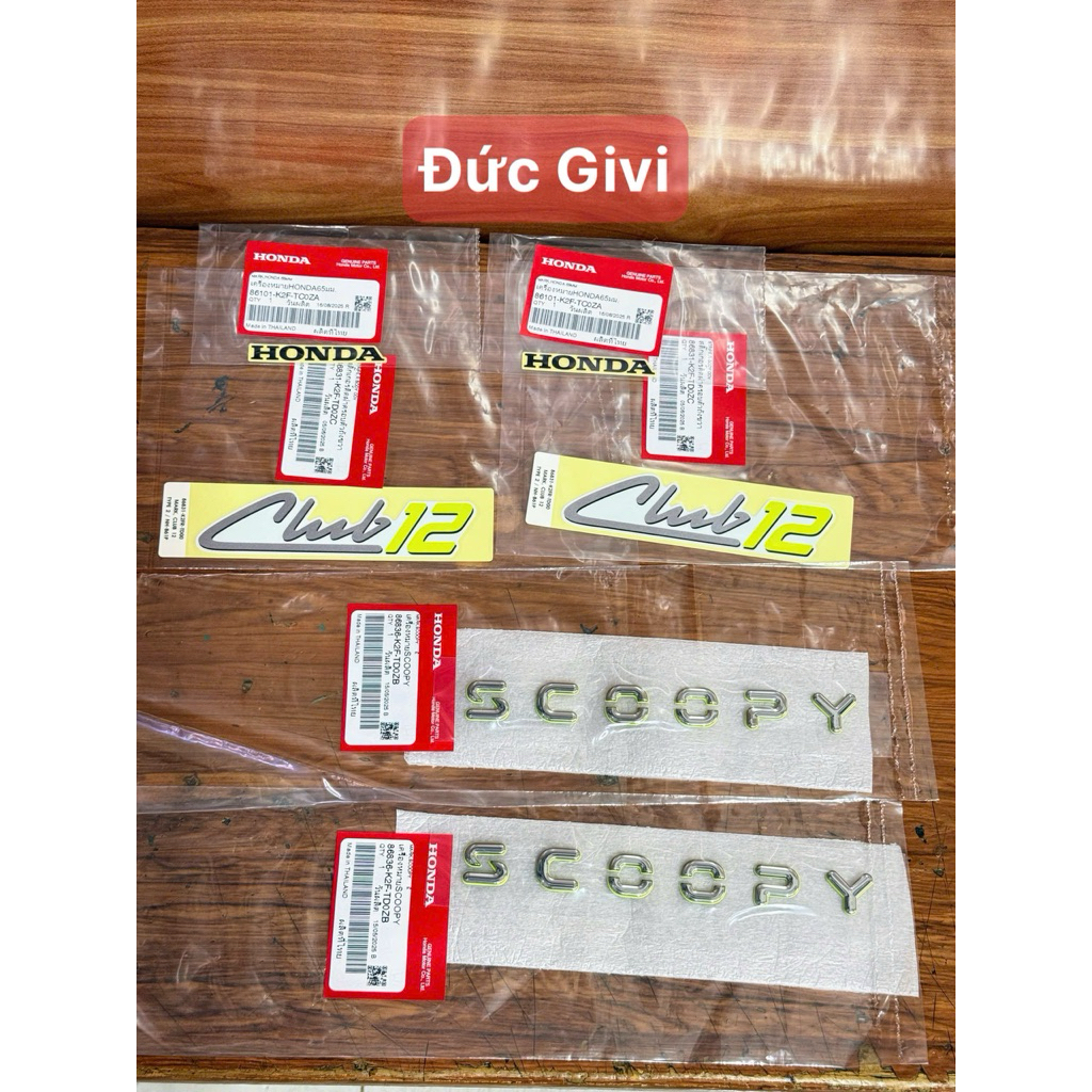 Bộ tem xe Scoopy 2025 Club12 xe trắng Honda Thailand