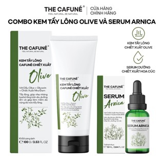 Combo Kem Tẩy Lông Olive Và Serum Dưỡng Arnica The Cafuné Triệt Lông Vùng Kín, Bikini, Chân, Tay, Nách 100ml