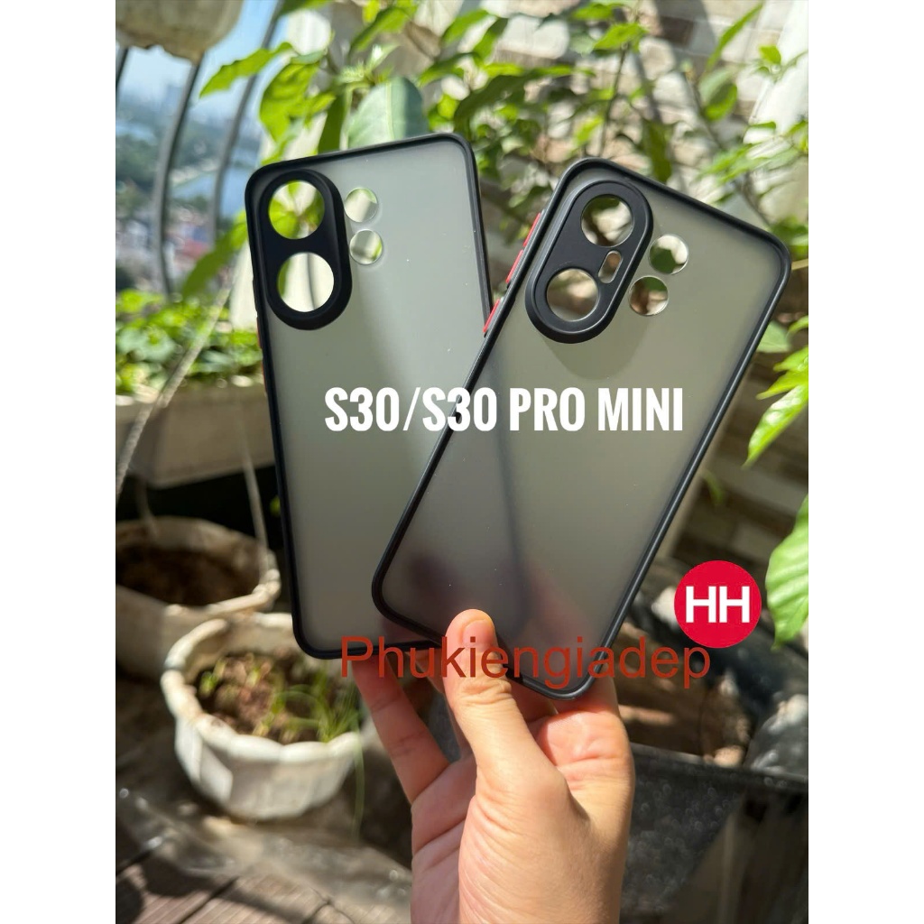 Ốp lưng Vivo S30 , S30 Pro Mini nhám viền màu,chống bám vân tay ( màu Đen)