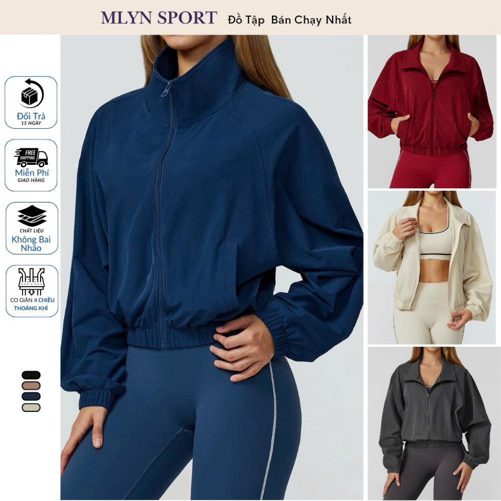 Áo Khoác Thể Thao Nữ Form Rộng MLYN Sport -Khoác Tập Gym Yoga Siêu Nhẹ- Thoáng Khí- Không Nhăn– Dễ P