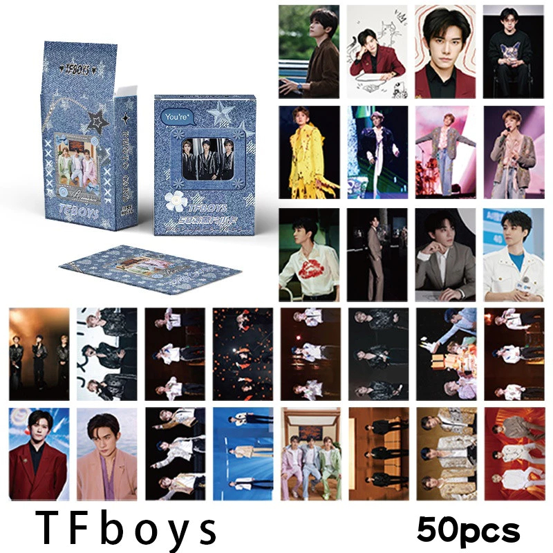 Hộp 50 Lomo Card TF Family TFBOYS ‌Karry Wang Junkai Jackson Yee Yiyang Qianxi Photocards Roy Wang Y