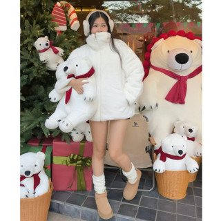  Áo khoác lông thỏ trần bông màu TRẮNG & ĐEN  bản mới cổ rộng cực kỳ dày dặn cực kỳ mềm mịn 