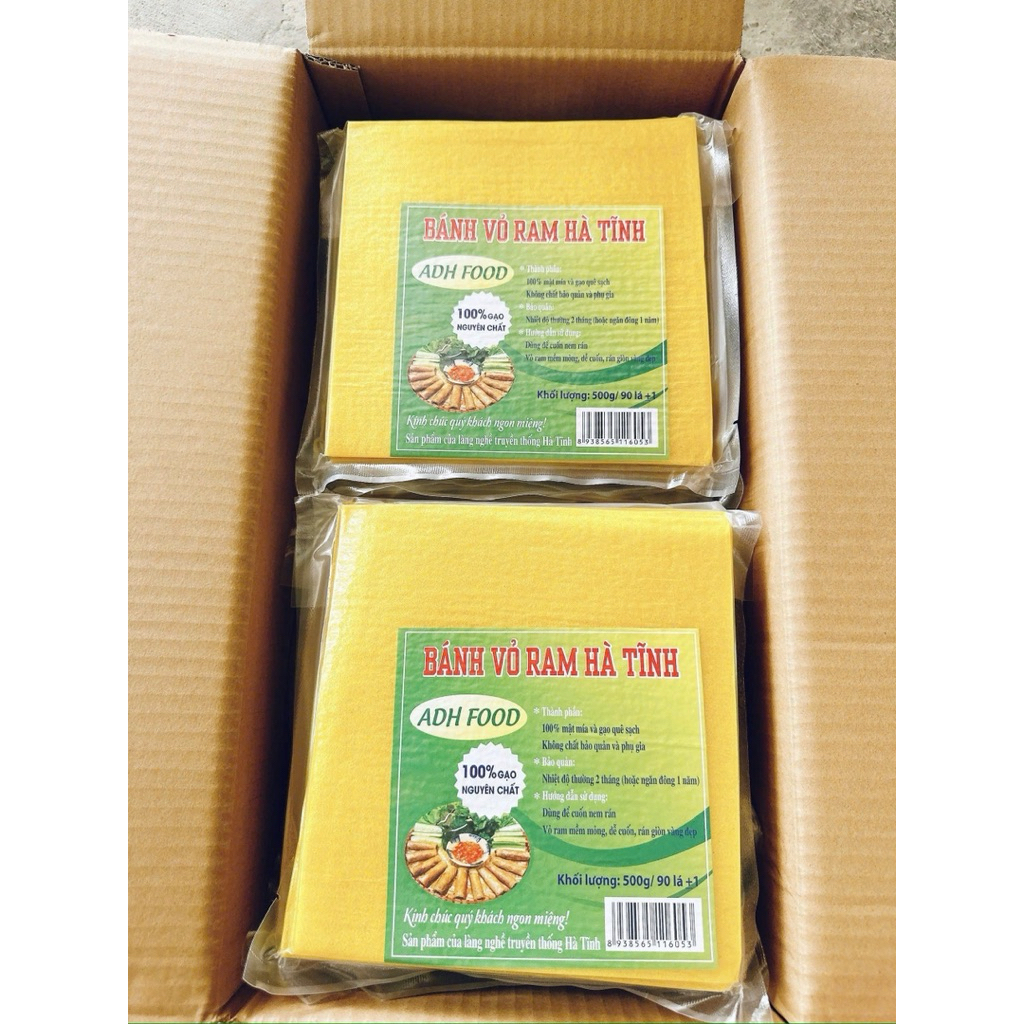 Vỏ ram Hà Tĩnh ADH FOOD loại 500g (~90 lá)chuẩn khối lượng
