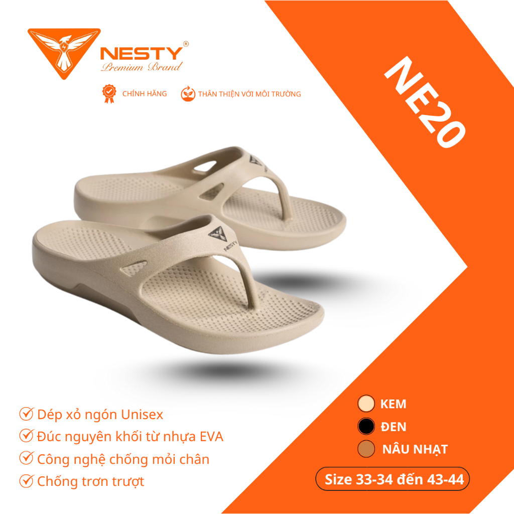 [NE20] Dép Xỏ Ngón NESTY NE20 Cao Cấp - EVA Hàn Quốc, Chống Trượt, Massage Chống Mỏi Chân (Unisex)