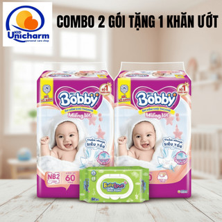  Miếng lót sơ sinh Bobby Newborn 2 cho bé trên 1 tháng tuổi gói 60 miếng 