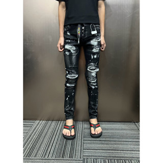  Quần bò jean nam Dsq2 rách nhiều mix khoá lệch  được ktra hàng  