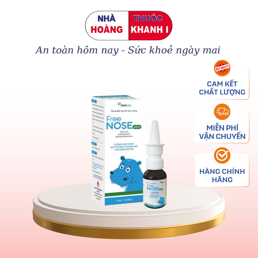 Xịt mũi Novocare Freenose nước muối ưu trương giảm ngạt mũi 20ml