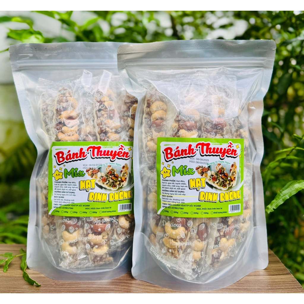 Bánh Thuyền Mix Hạt Loại 1 Cao Cấp_Túi 500gr_Ăn Vặt Heo-Thì