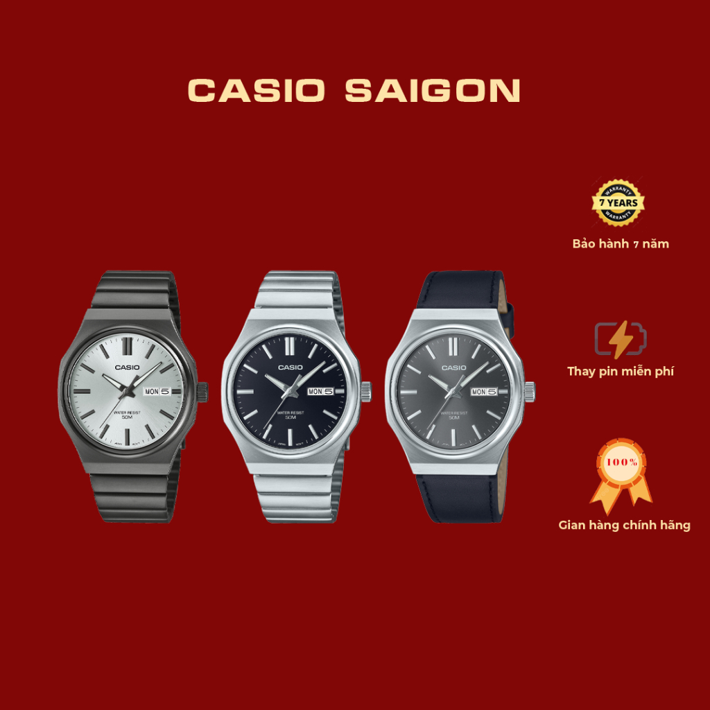 (Chính Hãng) Đồng Hồ Nam Casio MTP-E735 Size 44.5x37.5mm - Bảo Hành 7 Năm