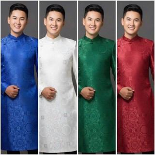 Áo Dài Truyền Thống # Áo Dài Gấm Lụa Trơn Cho Nam # Quần Áo Nam Cao Cấp