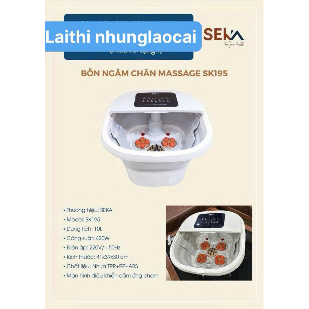 Chậu ngâm chân massage chân gấp gọn Seka-SK195