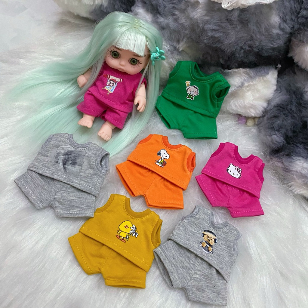 [ TẶNG KẸP ] QUẦN ÁO NAM NỮ THUN BA LỖ TAY DOLL 5IN ( GIAO MẪU NGẪU NHIÊN )