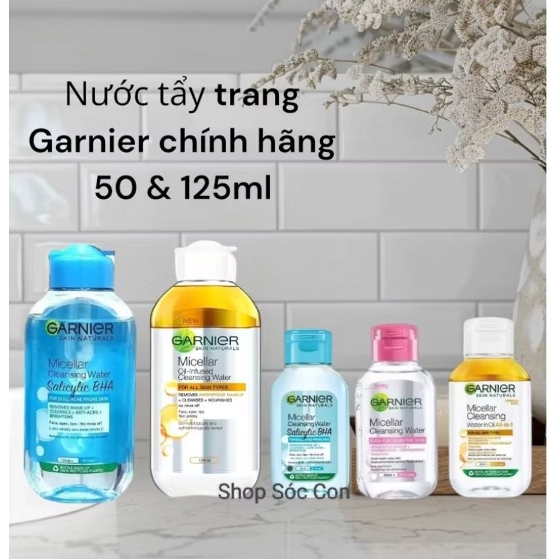 (COMBO 2) Nước tẩy trang Garnier hồng vitamin C sáng da nhạy cảm - Nước tẩy trang Garnier 2 lớp kiềm